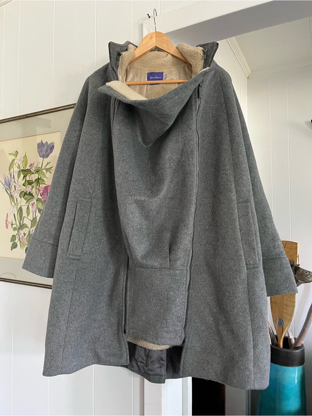 NWT Seraphine 6-in-1 Coat Cocoon Fleece Gilet Zip Out Liner Grey Maternity New